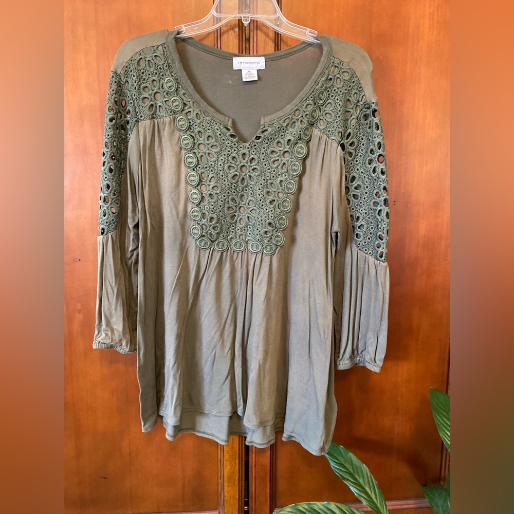 Olive high-low tunic